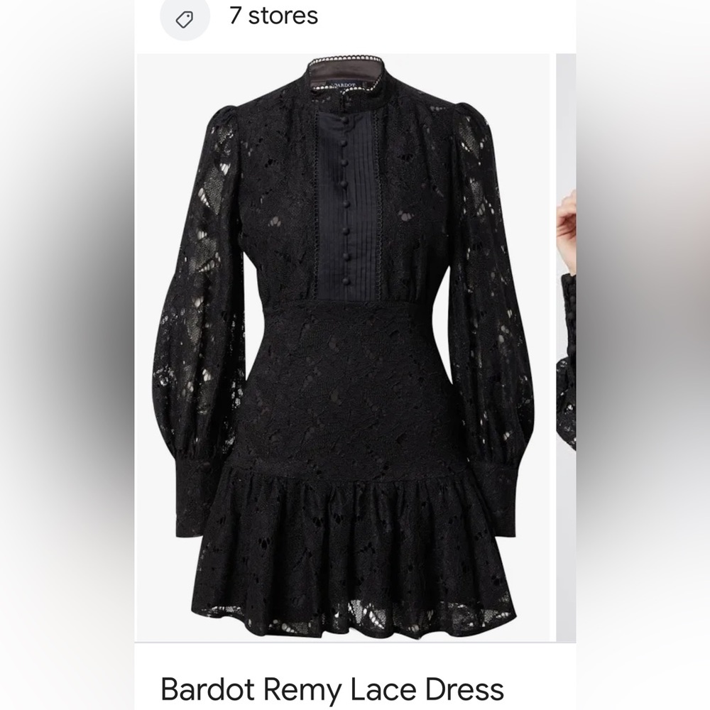 Bardot black lace dress
